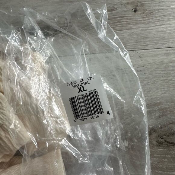 Skye’s the Limit St. Croix Crinkle Embroidered Blouse Natural XL NWT IN PACKAGE - Picture 4 of 7